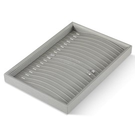 Yinbeini Necklace Display Leather Jewelry Display For Vendors,Grey Necklace Storage,Luxury Necklace Case