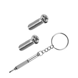Glintbay 2 Pcs Flat Phillips Screws & 1 Pcs Multifunctional Screwdriver Set for RayBan RB8313/RB8313/RB3483/RB3364/RB3549/RB3569 Sunglasses