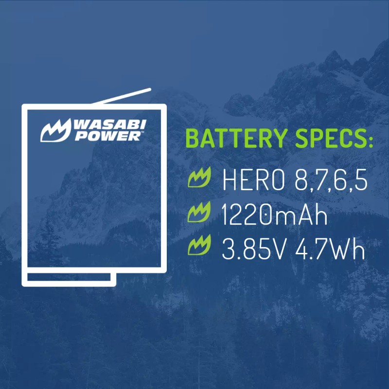 Wasabi Power Battery for GoPro HERO8 Black (Compatible with HERO7,