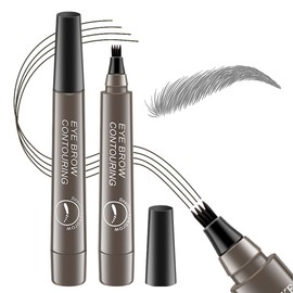 New Feeling Eyebrow 4d Liquid Eyebrow Eyebrow Color Retaining Crisp Vibrant Fork Brush Liquid Eyebrow Waterproof Cosmetic Makeup Pen 4 Tip Eyebrow,4 Tipped Precise Brow Pen, Tiny My 4 Tip Brow #04