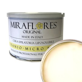 Wax Hair Removal Professional Zinc, Classic Formulation Based on Natural Resins, Wax Liposoluble in Miraflores Pot Original - Pot of 400ml (Nacree)