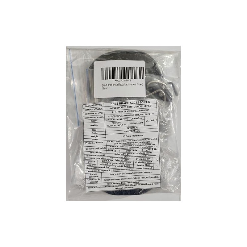 Z ONE Knee Brace Plastic replacement Kit (K4)