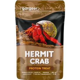 Gargeer Hermit Crab Protein Treat. Non-GMO Premium Ingredients, to Meet All Protein and Support Strength and Growth. 2oz Granular Textured ‘Surprise Your Crab’ Meal. Enjoy!