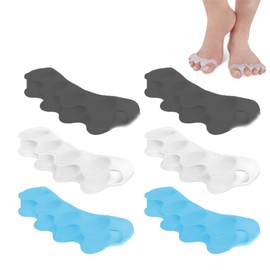 Toe Separators [3 Pair], Toe Stretcher for Overlapping Toes to Relax Toes,Silicone Toe Straighteners for Hallux Valgus,Soft Gel Toe Spacers for Correct Bunions (3 Color)