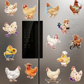 Funny Chicken Fridge Magnets Set 20PCS Whimsical Farmhouse Kitchen Decor Colorful Poultry Refrigerator Magnet Cute Country Animal Locker Decorations for Office Whiteboard Gift for Chicken Lovers Women