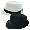 2 Pack Short Brim Fedora Classic 20s Trilby Panama Hats