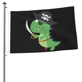 Pirate Dinosaur Flag 2x3 Ft Outdoor Indoor With Grommet Garden Yard Banner Decorative Sign