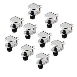 Gedotec Glass Shelf Support 5 mm Shelf Support for Glass Floors & Glass Panels Attachment - H3135 | Shelf Bracket for Drill Hole Diameter 5 mm | Nickel-Plated Steel | Pack of 10 - Shelf Brackets for