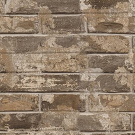 VEELIKE Brown Brick Wallpaper Peel and Stick Faux Brick Wallpaper 15.7''x118'' 3D Textured Brick Wall Paper Self Adhesive Waterproof Brick Contact Paper for Wall Kitchen Backsplash Room Decor Vinyl