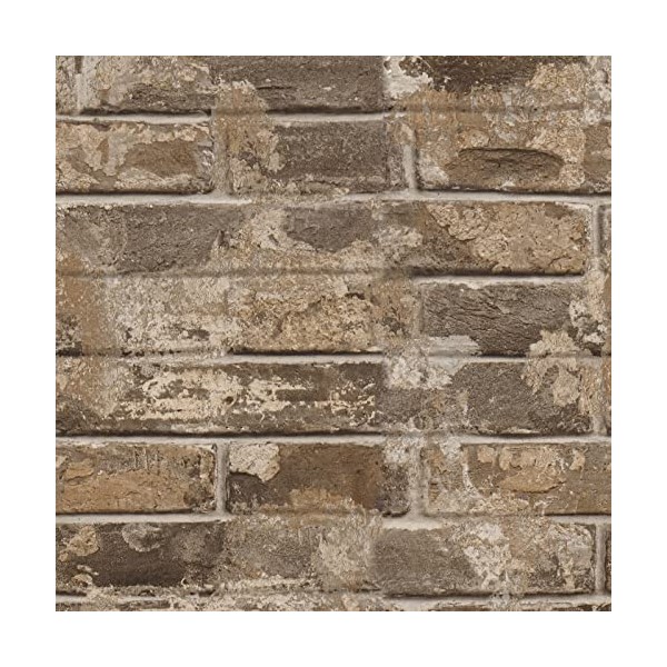 VEELIKE Brown Brick Wallpaper Peel and Stick Faux Brick Wallpaper