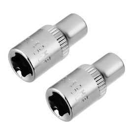 Utoolmart Shallow Socket, 1/4 Inches Drive 6-Point Socket, 4.5mm Metric Socket, Chrome Vanadium Steel Chrome Finish, for General Repairs, 2 Pcs
