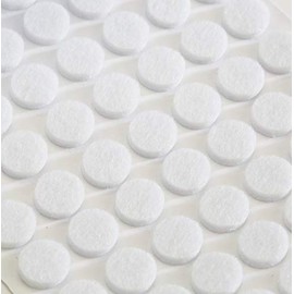 168 Pack Rok Hardware Heavy Duty 3/8" (9.5mm) Diameter Self-Adhesive Felt Pads, Furniture/Cabinet Bumpers, 1/8" (3mm) Height, Round, White - ROKFELTP38WHT