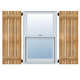 Ekena Millwork RBS06S11X036RWR TimberCraft Two 5 3/8" Boards Spaced Board-n-Batten, Rustic Wood Shutters (Per Pair), 11 1/4"W x 36"H, Rough Sawn Western Red Cedar