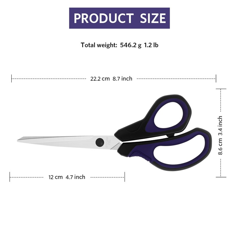 Uaugulft Scissors Stainless Steel Professional Scissors Multi-Purpose Scissors with Soft