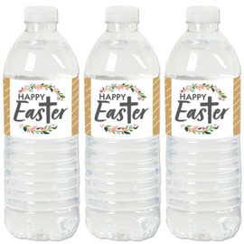 Big Dot of Happiness Religious Easter - Christian Holiday Party Water Bottle Sticker Labels - Set of 20