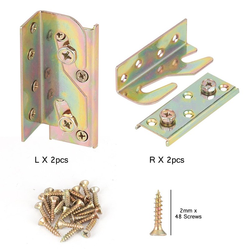 Bed Brackets Corner, GLANICS 4 Sets Bed Rail Brackets, Bed
