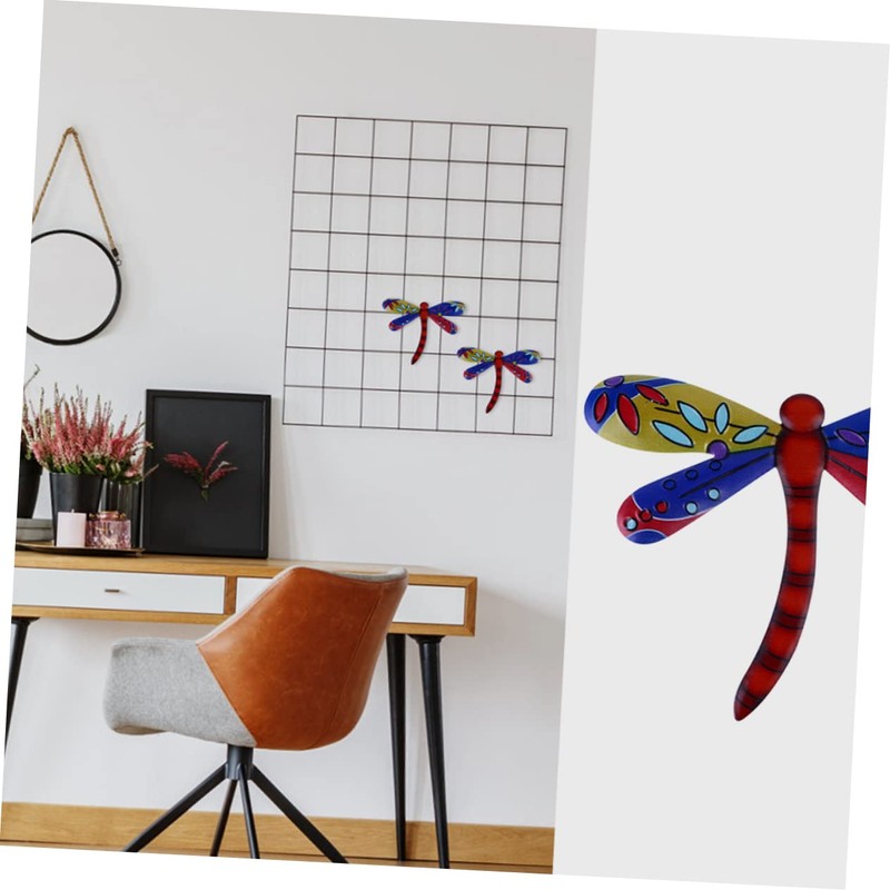 CHILDWEET 2pcs Iron Dragonfly Wall Decor Quirky Outdoor Pendant Perfect