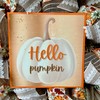 Hello White Pumpkin Handmade Deco Mesh Wreath