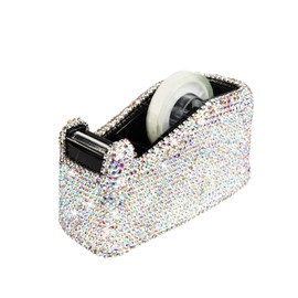 Bling Bling Crystal Luxury Handmade Diamond Desktop Tape Dispenser for Fashion Girls Women (AB Color)