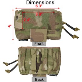 tactifans Tactical Molle Admin Pouch,Chest Rig Small Molle Chest Pouch,Storage Organizer Pocket for Tactical Vest 1.75'' Belt Molle Platform (CP)
