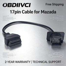 Mazda 호환 17pin ~ 16PIN obd2 진단 케이블 17 핀 남성 커넥터 Mazda Compatible 17pin to 16PIN OBD2 Diagnostic Cable Male Connector