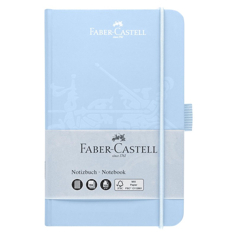 FABER-CASTELL 44359 Notebook DIN A6 Sky Blue, Squared, 100 g/m²,