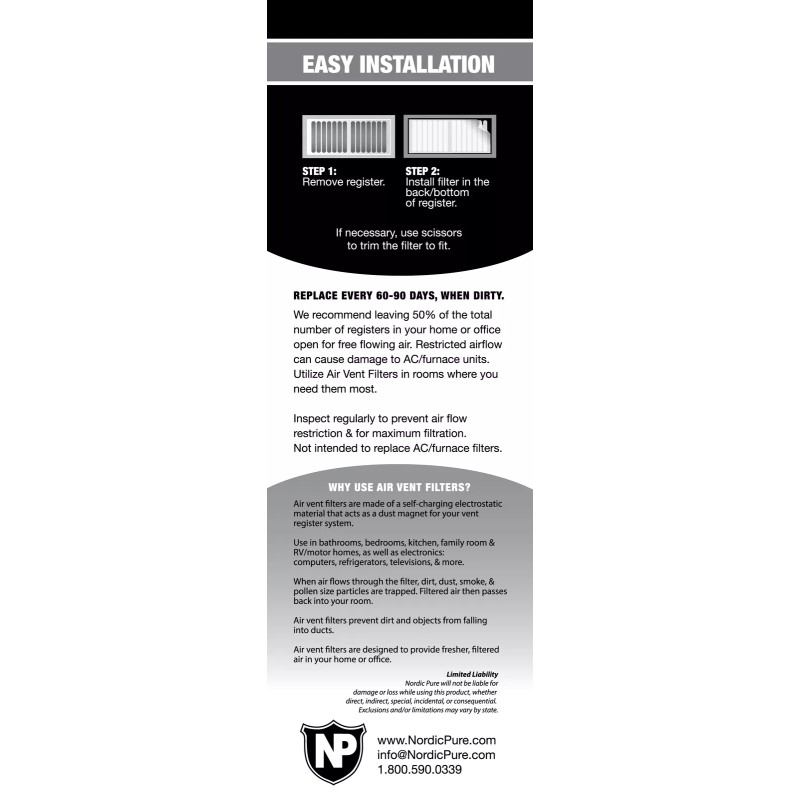Nordic Pure Smoke Odor Reducing Advanced Carbon Air Ven