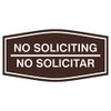 Signs ByLITA Fancy No Soliciting No Solicitar Sign (Dark Brown)