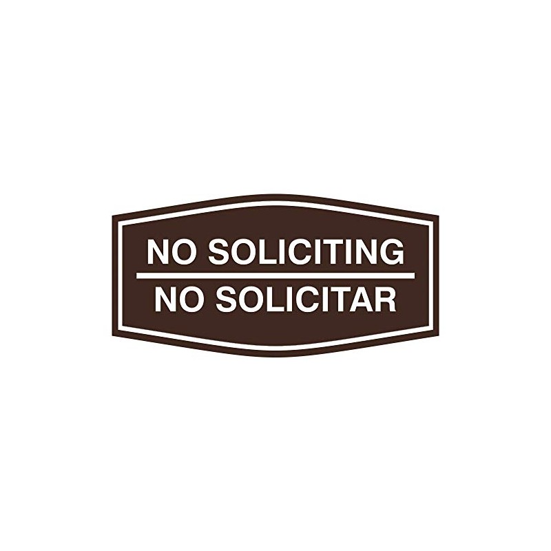 Signs ByLITA Fancy No Soliciting No Solicitar Sign (Dark Brown)