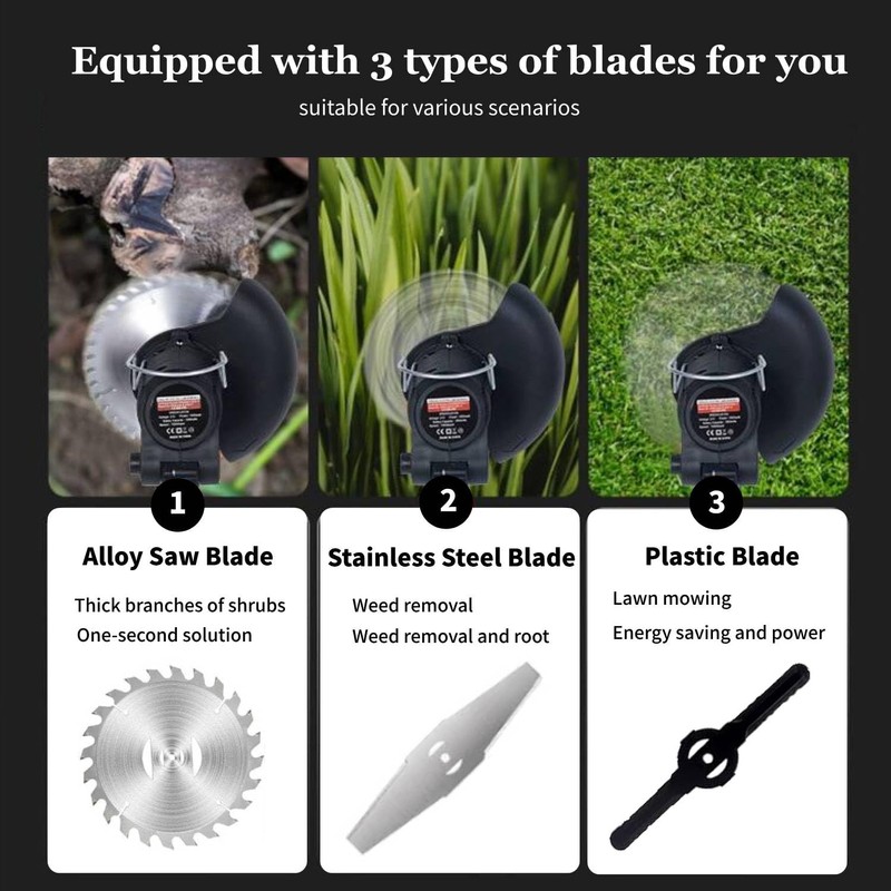 Electric Weed Wacker with Wheel, 21V Cordless Weed Eater with
