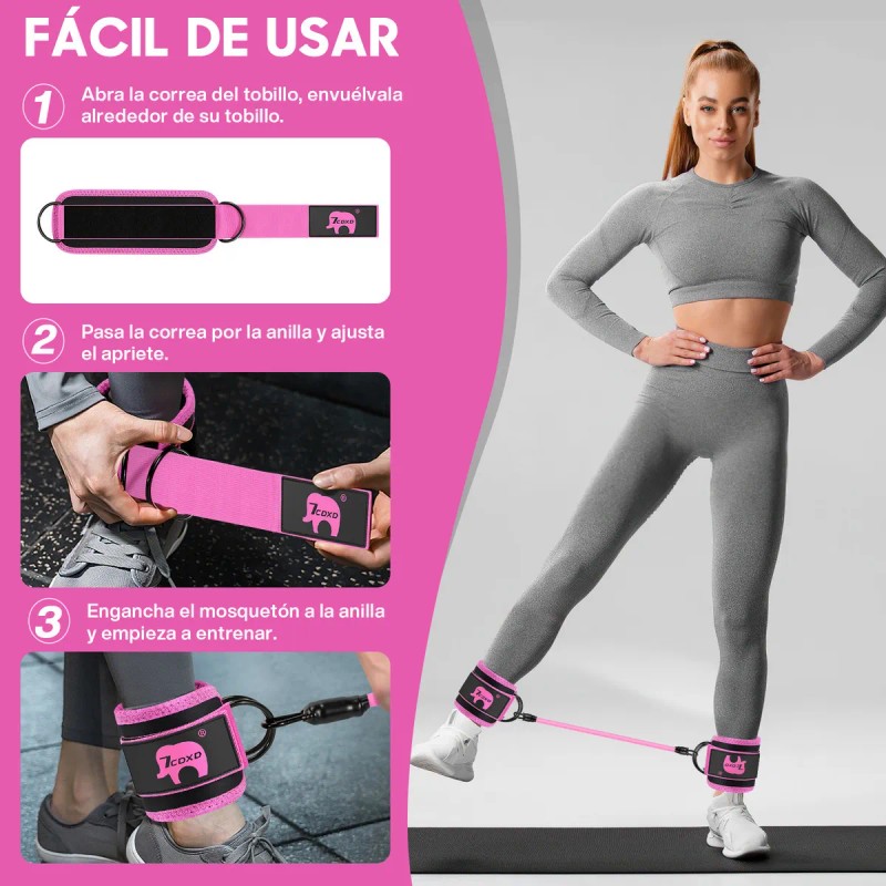 1 Par Grilletes para Tobillo Gym con 16 en 1