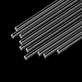 Acrylic Round Rod 6 mm x 30 cm Acrylic Rod Transparent Pack of 10 Acrylic Dowel Rods Transparent Acrylic Round Rods Light Guide for Any Cutting Suitable for Architectural Crafts (6 mm x 30 cm)