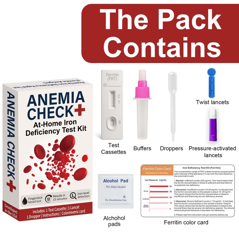Iron Deficiency Test Kit at-Home – Self-Testing Iron Level for