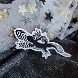 MoonlightJadeArt BLACK & White LIZARD Psychedelic Atomic Lizards Reptile Reptiles Chameleon Gecko