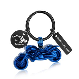 zeqingjw Motorcycle Cremation Urn Keychain for Ashes for Men's Motor Ashes Keepsake Urn Keychain Cremation Jewelry