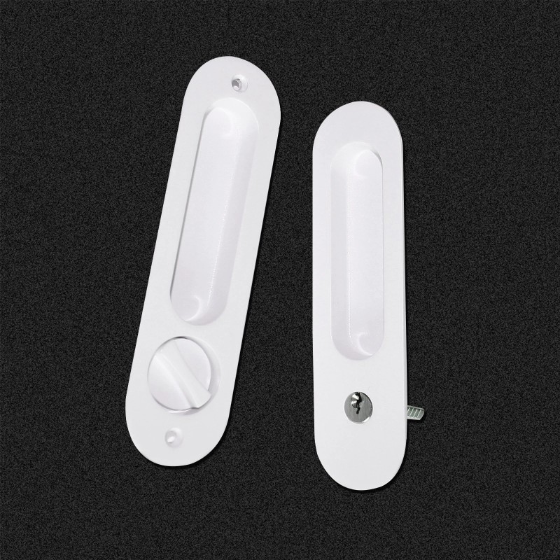 Ccjh White Oval Sliding Door Lock Sleek & Secure for