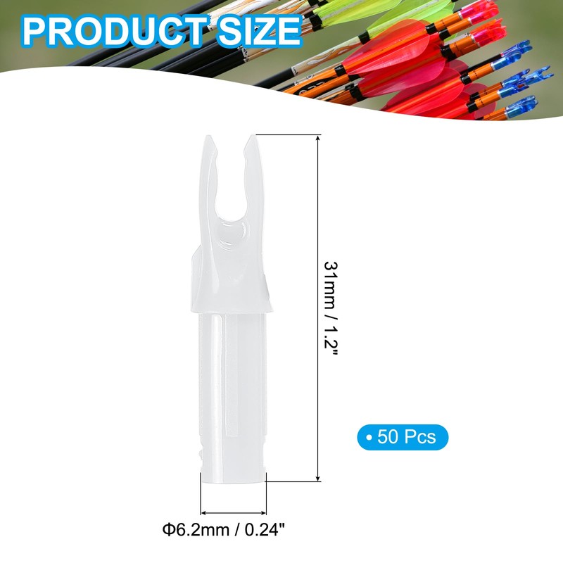 sourcing map Archery Arrow Nocks Plastic Carbon Arrow Inserts .244"/6.2mm