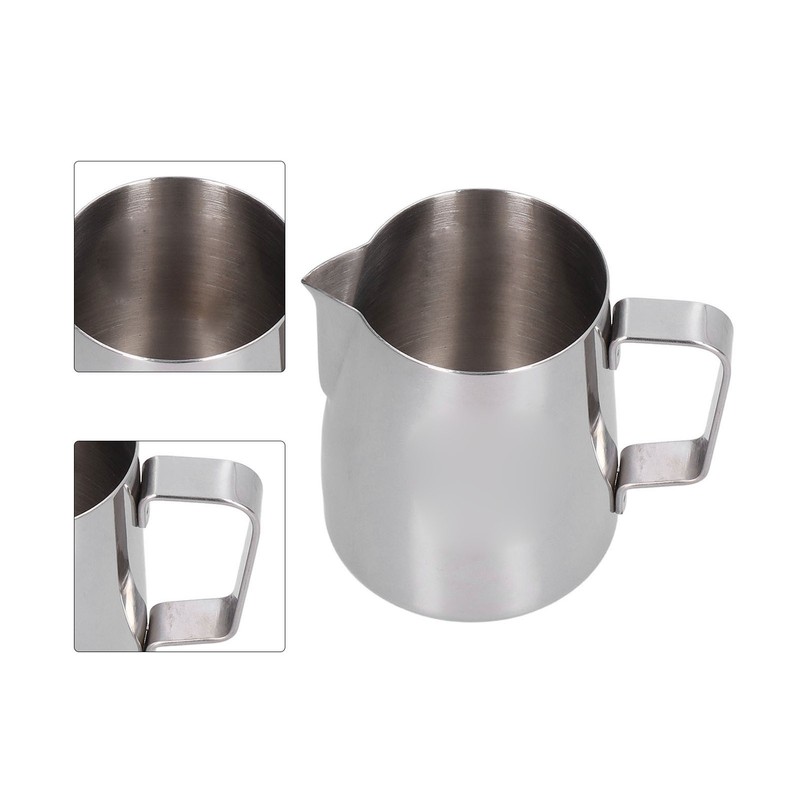 Milk Frother Cup 380ml 304 Stainless Steel High Durability Multifunctional
