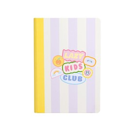 notcoy – Hardcover Notebook – 192 Lined Ruled Pages With Bookmark, Back Pocket, Elastic Closure - 100 Gsm Thick Recyclable Paper - 5.75 In. X 8.25 In. A5 Notebook - For Girls (Design: Lazy Kids Club)