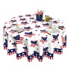 QIPNVY 4th of July Tablecloth Round Patriotic Tablecloth 60 Inch