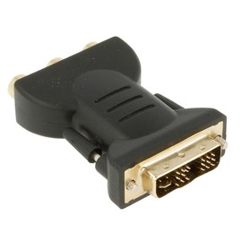 DVI-I (18+5) Male to 3 RCA Female Adapter Black