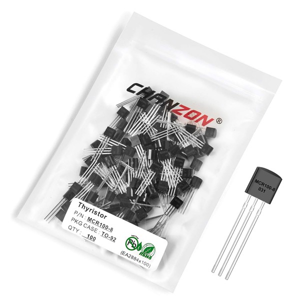 Chanzon MCR100-8 TO-92 Unidirectional Thyristor Transistor, Single Direction Silicon Controlled