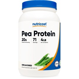 Nutricost Pea Protein Powder (4 LBS) Unflavored - 20g of Vegan Pea Protein