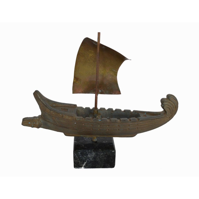 Estia Creations Trireme Sculpture Artifact Statue Ancient Greek Ship Miniature