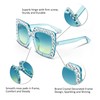 FEISEDY Women Sparkling Crystal Sunglasses Oversized Square Thick Frame B2283