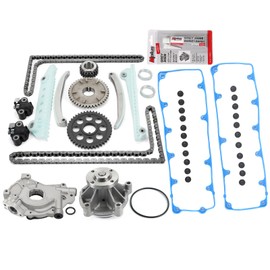 MPLUS Engine Timing Chain Kit & Oil Water Pump & Valve Cover Gasket fits 2009 for Ford F150 4.6L 281CID V8 SOHC