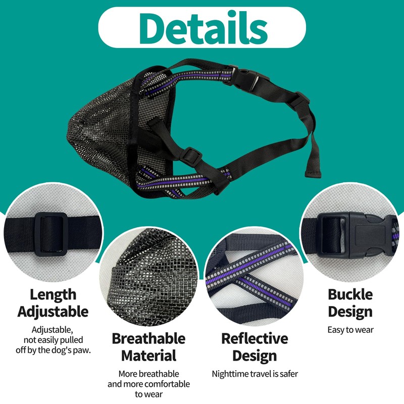 Dog Muzzle - Soft Mesh Muzzle for Small Medium Large