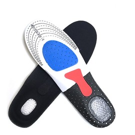 Insole, Shock Absorption, Thin, Gel Insole, Non-slip, For Sports, Deodorization, Fatigue Relief, Ultra Lightweight, Unisex, Adjustable Size, Men's L (10.0 - 11.0 inches (25.5 - 28 cm)), Black