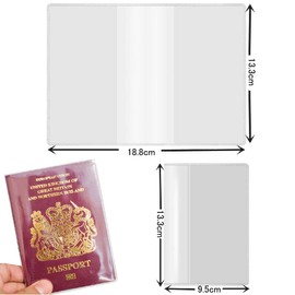 Samcos Transparent Passport Protection Covers, Set of 5 Passport Covers, Thin Vinyl, Waterproof, Dustproof, Magnetic, Protective Passport Holder, Portable and Convenient, Sleeveless pockets