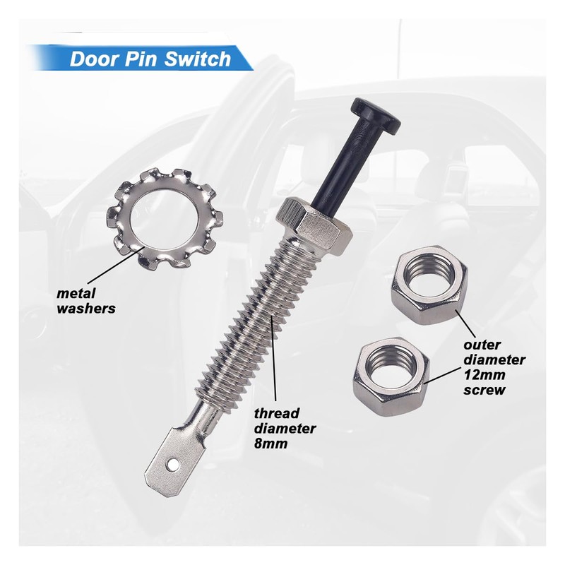 ZIMISI Car Door Pin Switches, Momentary ON Off 12VDC 20A